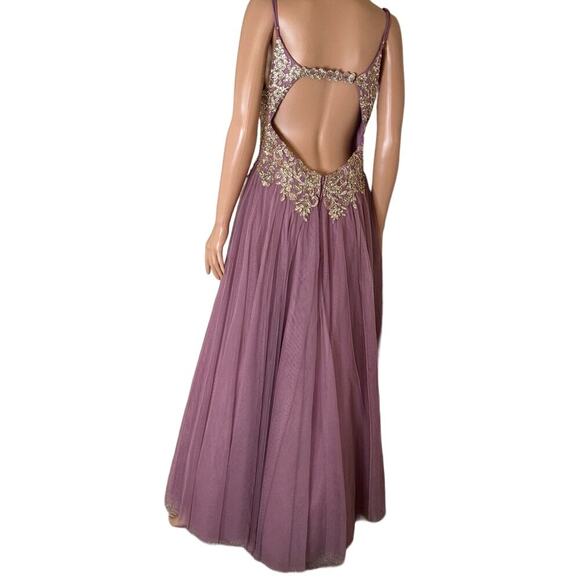 TLC Say Yes To The Prom Womens Juniors Embellished Open Back Evening Dress SZ 7 - Picture 11 of 12